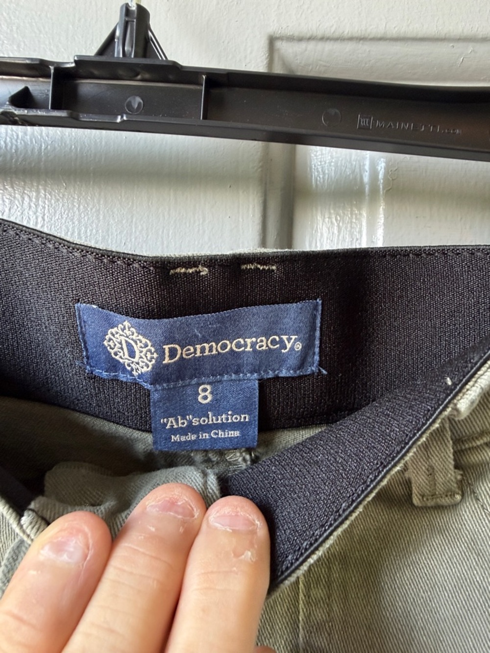 Democracy Olive Green High-Waist Utility Shorts - Picture 2 of 3